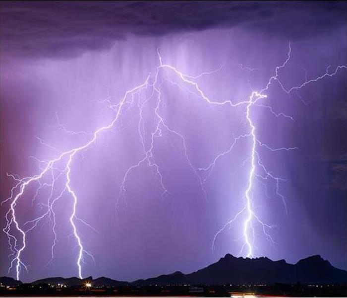 a thunderstorm at night 